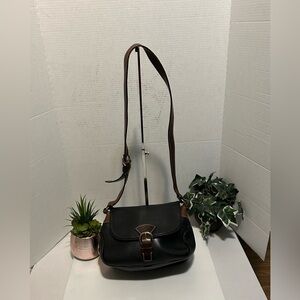 Vintage Dooney & Bourke Black and Brown Crossbody Bag